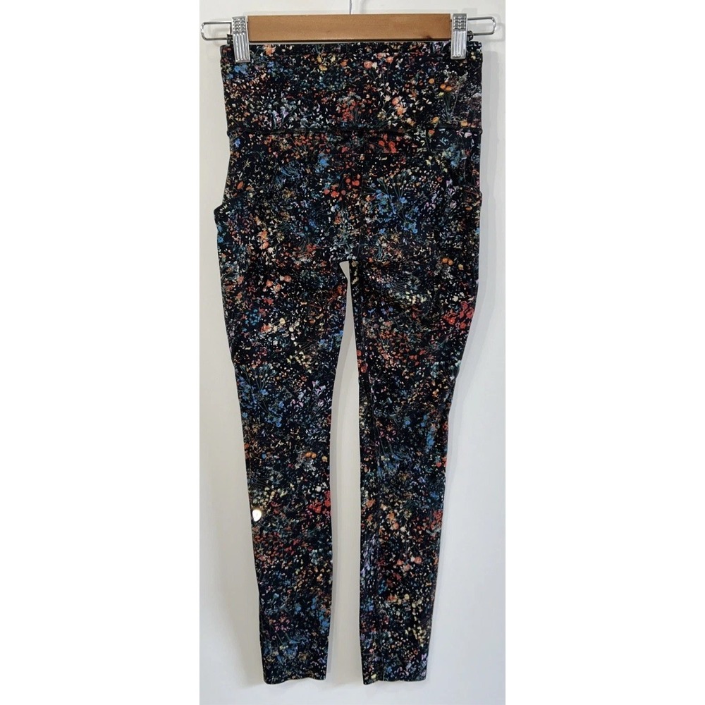 Lululemon Fast & Free 7/8 Tight I Nulux 25 Flowerescent Multi Size 4 EUC - Picture 3 of 11